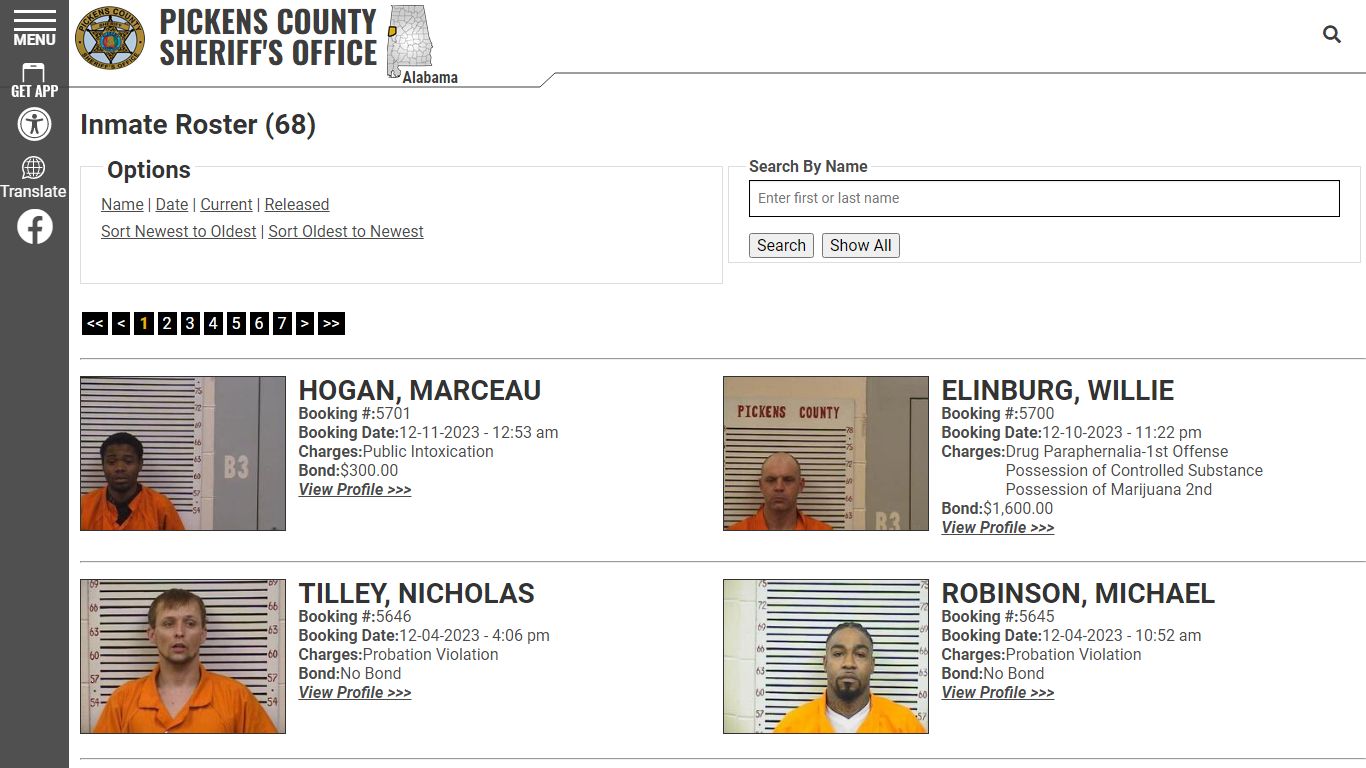 Inmate Roster - Current Inmates Booking Date Descending - Pickens ...